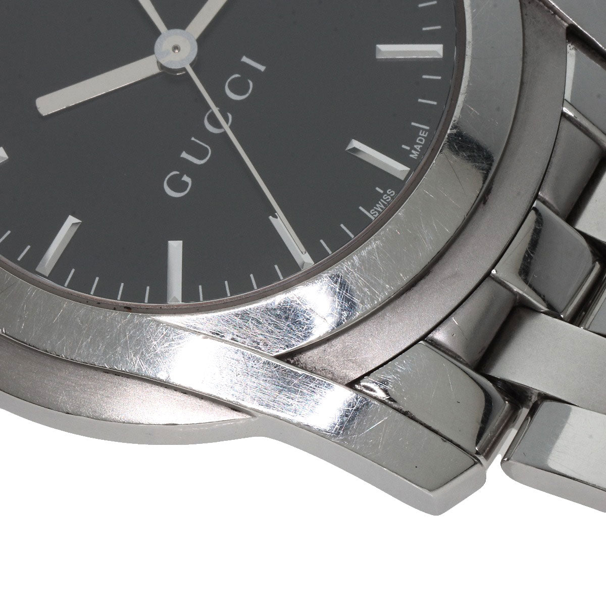 GUCCI Watches Quartz 5500XL Stainless Steel Silver Round face black dial