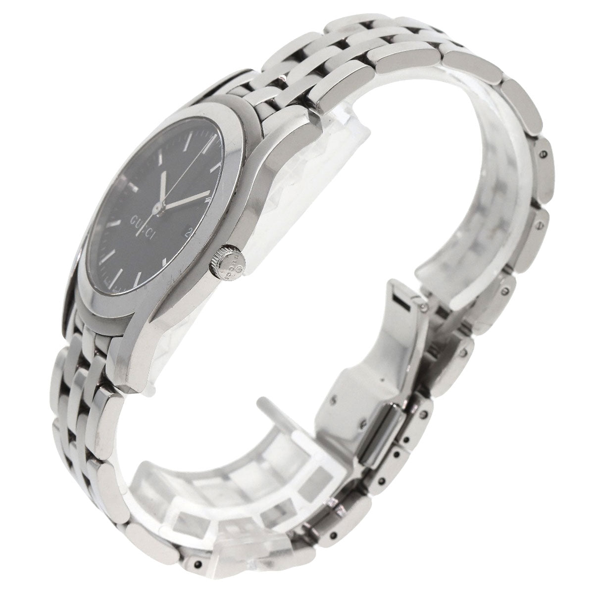GUCCI Watches Quartz 5500XL Stainless Steel Silver Round face black dial