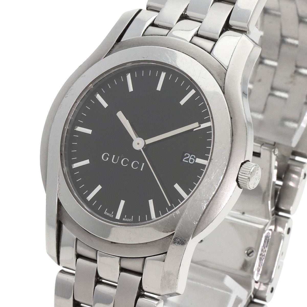 GUCCI Watches Quartz 5500XL Stainless Steel Silver Round face black dial