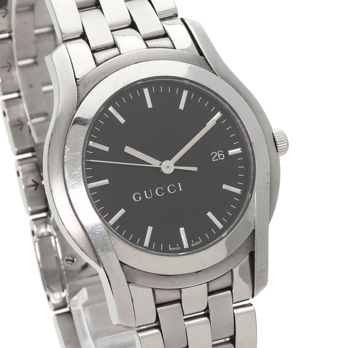 GUCCI Watches Quartz 5500XL Stainless Steel Silver Round face black dial