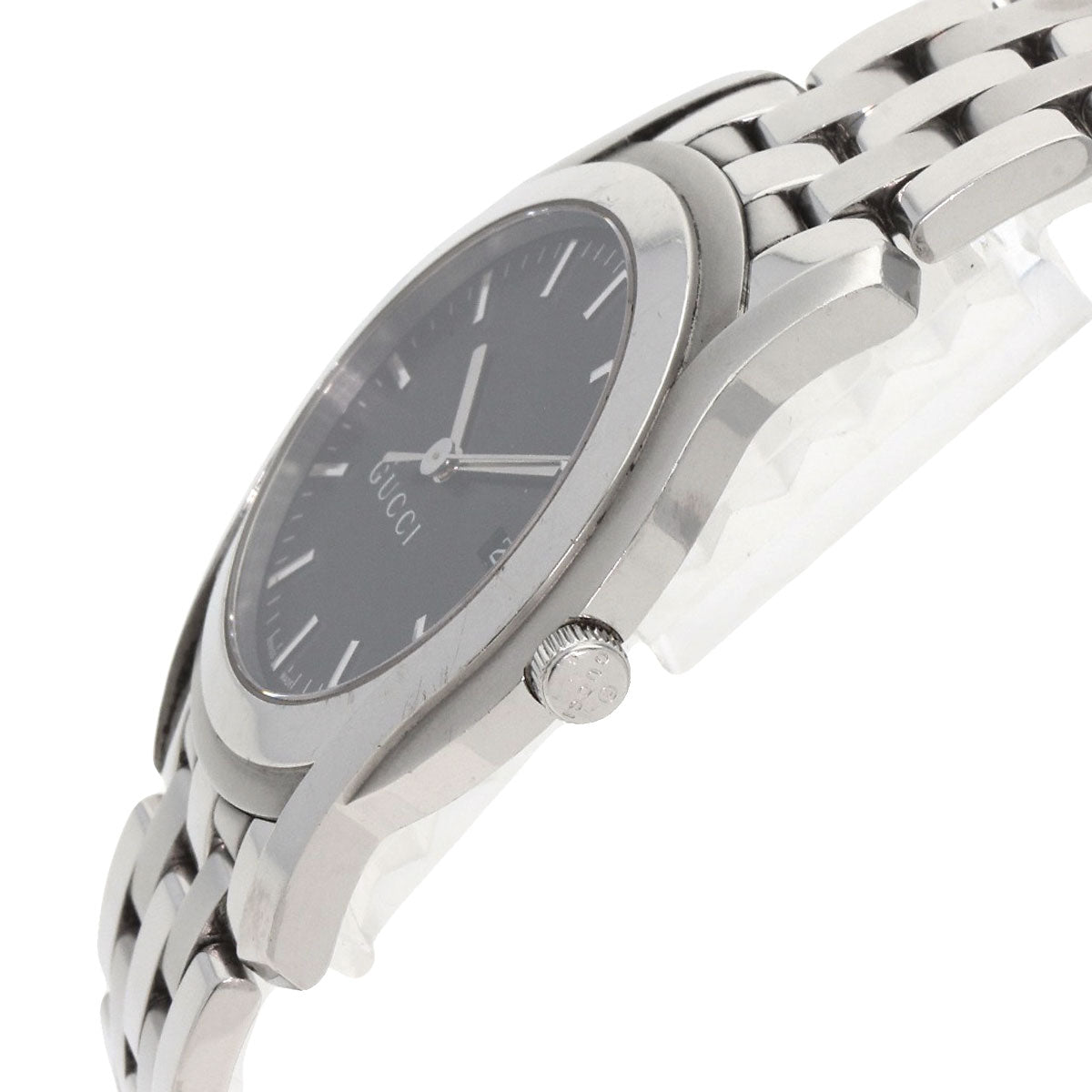 GUCCI Watches Quartz 5500XL Stainless Steel Silver Round face black dial