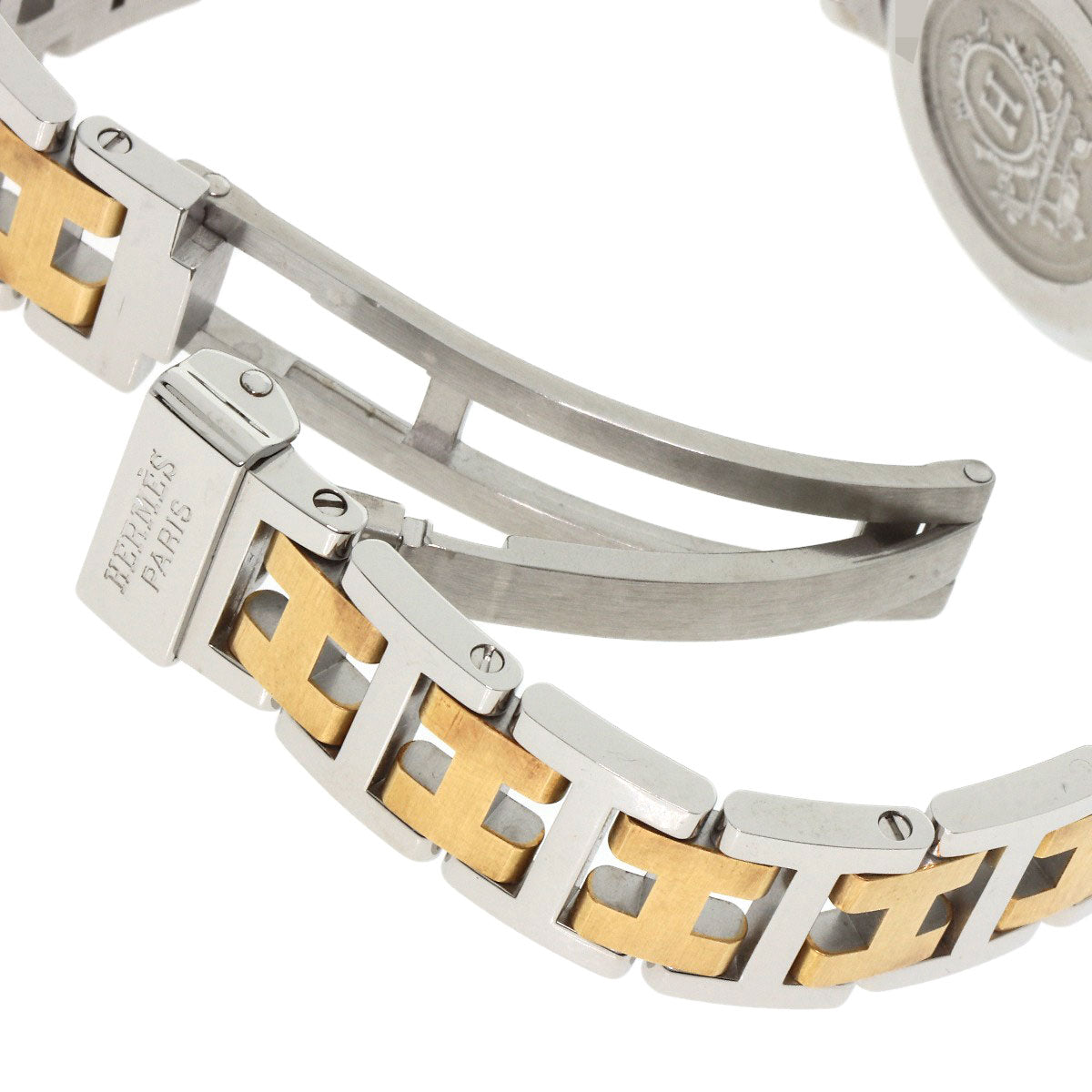 HERMES Watches Quartz CL4.220 Stainless Steel gold Clipper Ivory dial