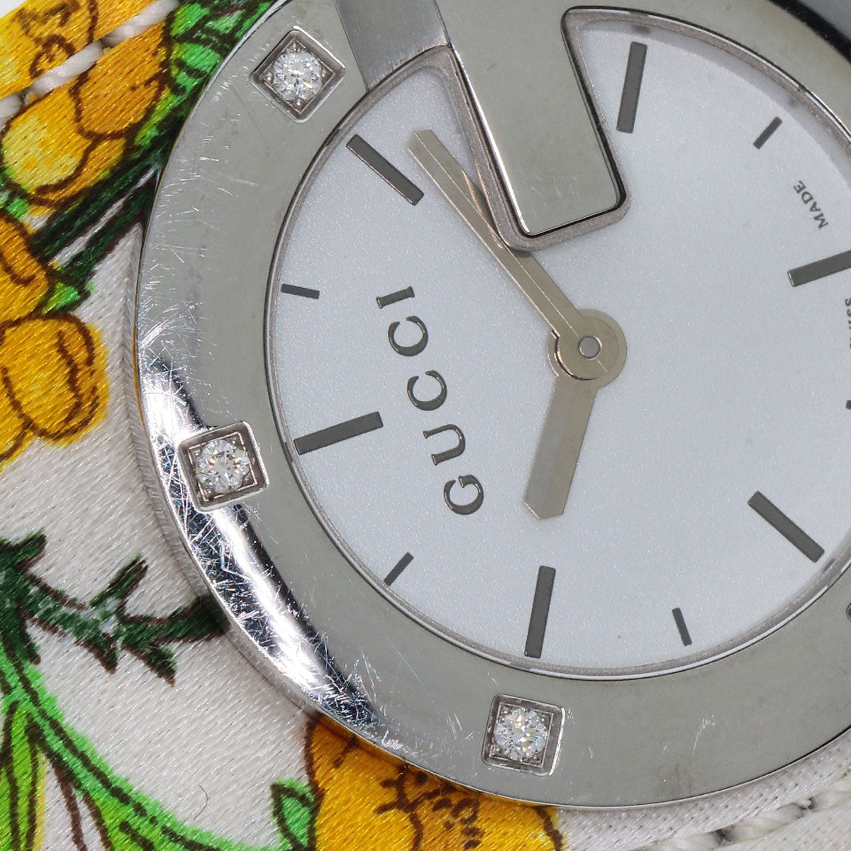 GUCCI Watches Quartz YA104 Stainless Steel Silver Bandeau Flora Silver dial