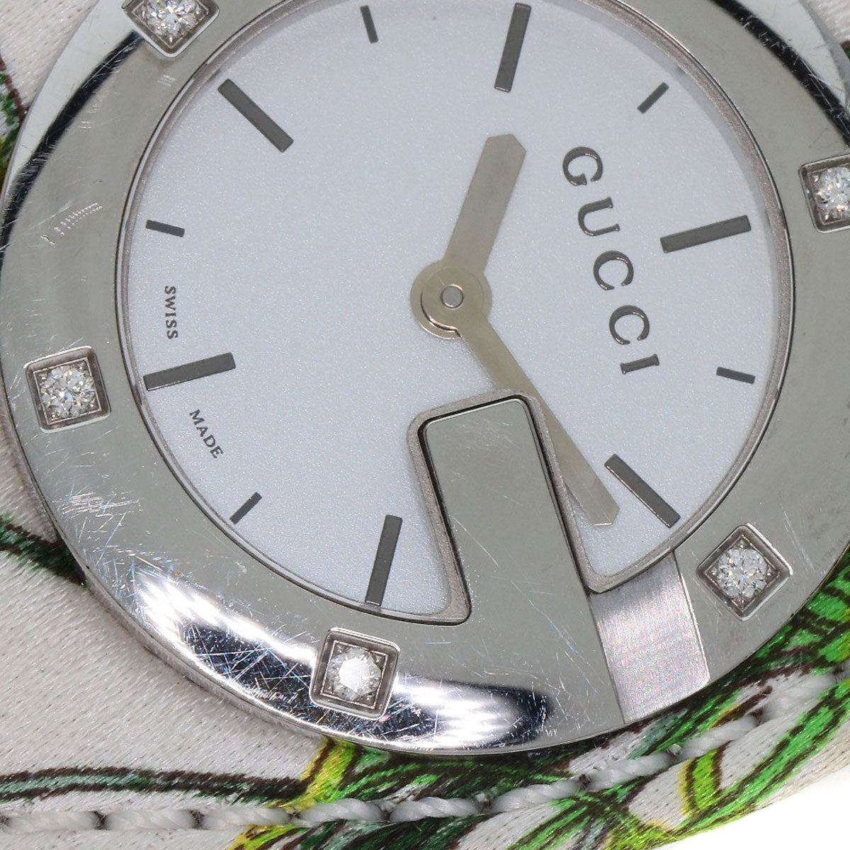 GUCCI Watches Quartz YA104 Stainless Steel Silver Bandeau Flora Silver dial