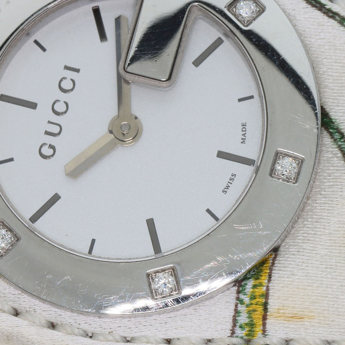 GUCCI Watches Quartz YA104 Stainless Steel Silver Bandeau Flora Silver dial