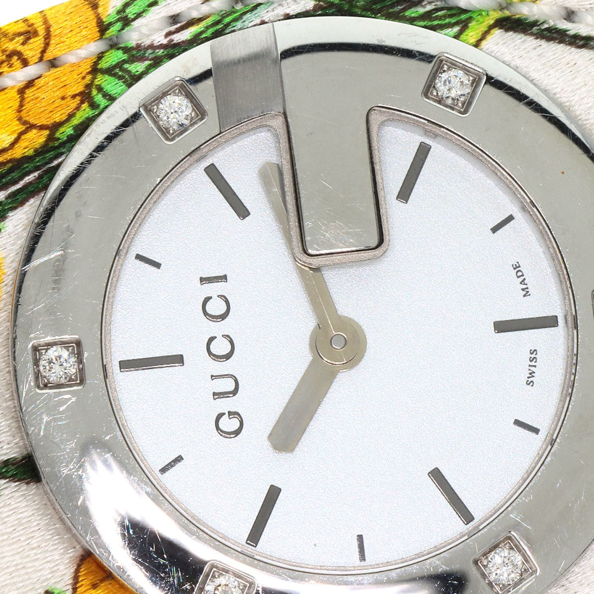 GUCCI Watches Quartz YA104 Stainless Steel Silver Bandeau Flora Silver dial