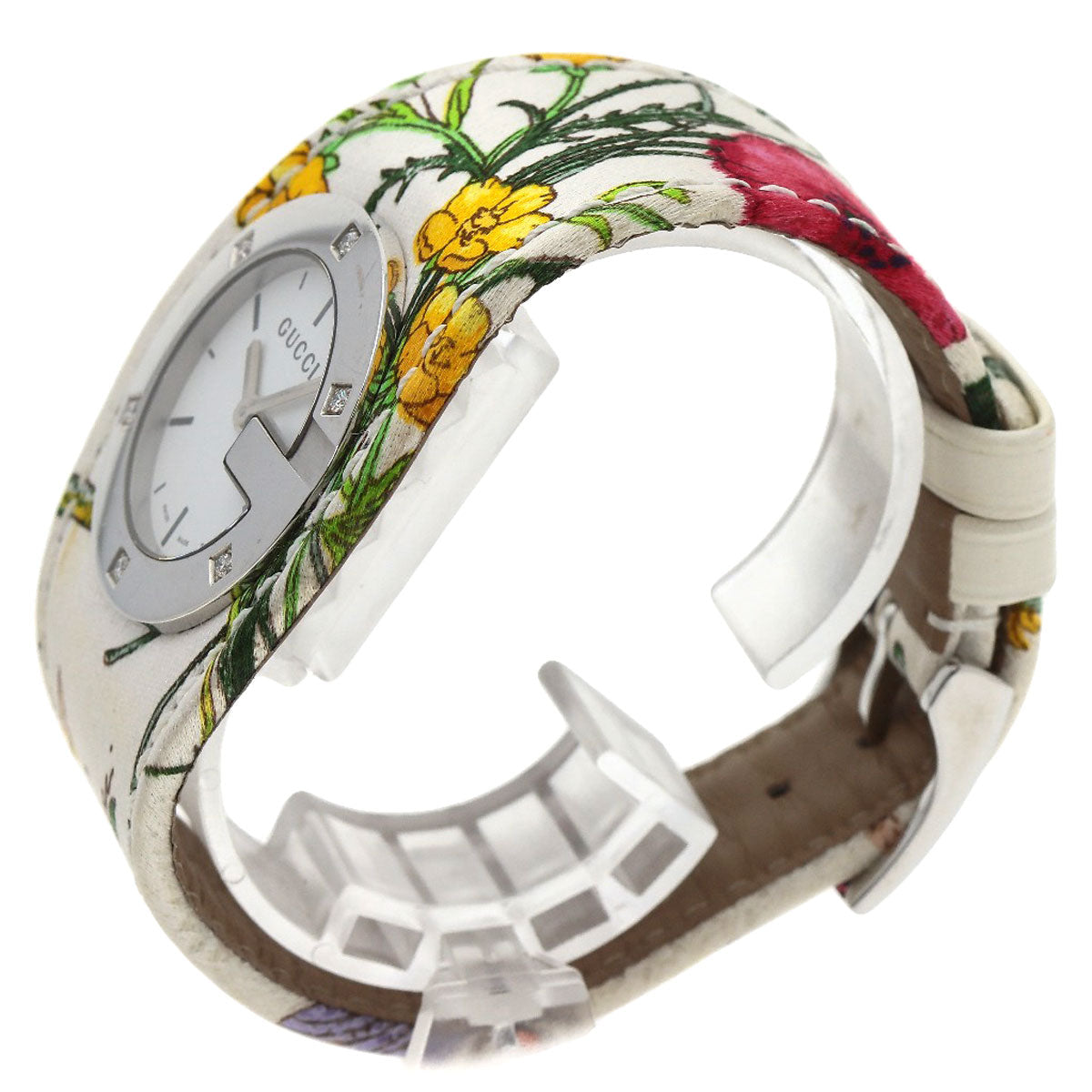 GUCCI Watches Quartz YA104 Stainless Steel Silver Bandeau Flora Silver dial
