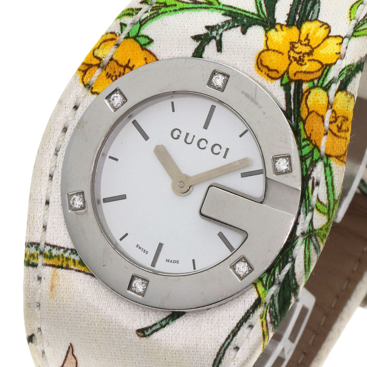 GUCCI Watches Quartz YA104 Stainless Steel Silver Bandeau Flora Silver dial