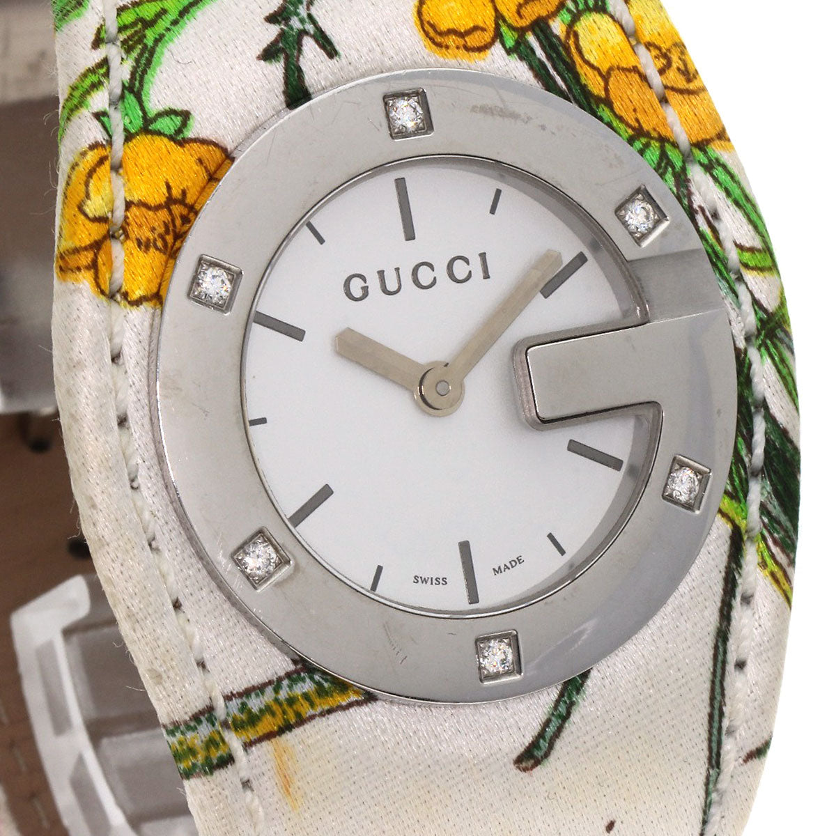 GUCCI Watches Quartz YA104 Stainless Steel Silver Bandeau Flora Silver dial