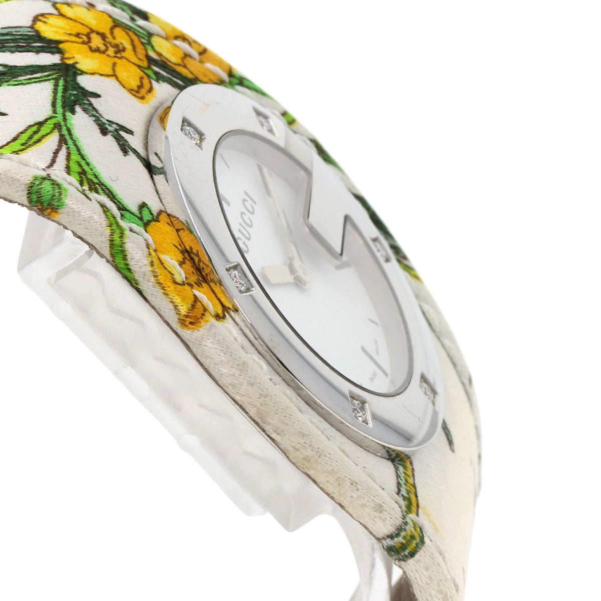 GUCCI Watches Quartz YA104 Stainless Steel Silver Bandeau Flora Silver dial