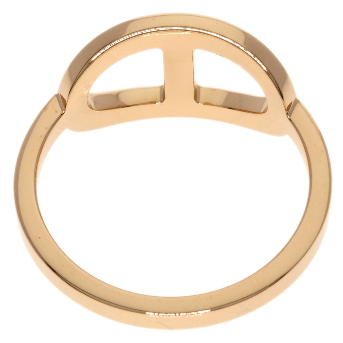 HERMES Ring 18K Pink Gold gold Chaine d'Ancre Contour MM Diamond #52