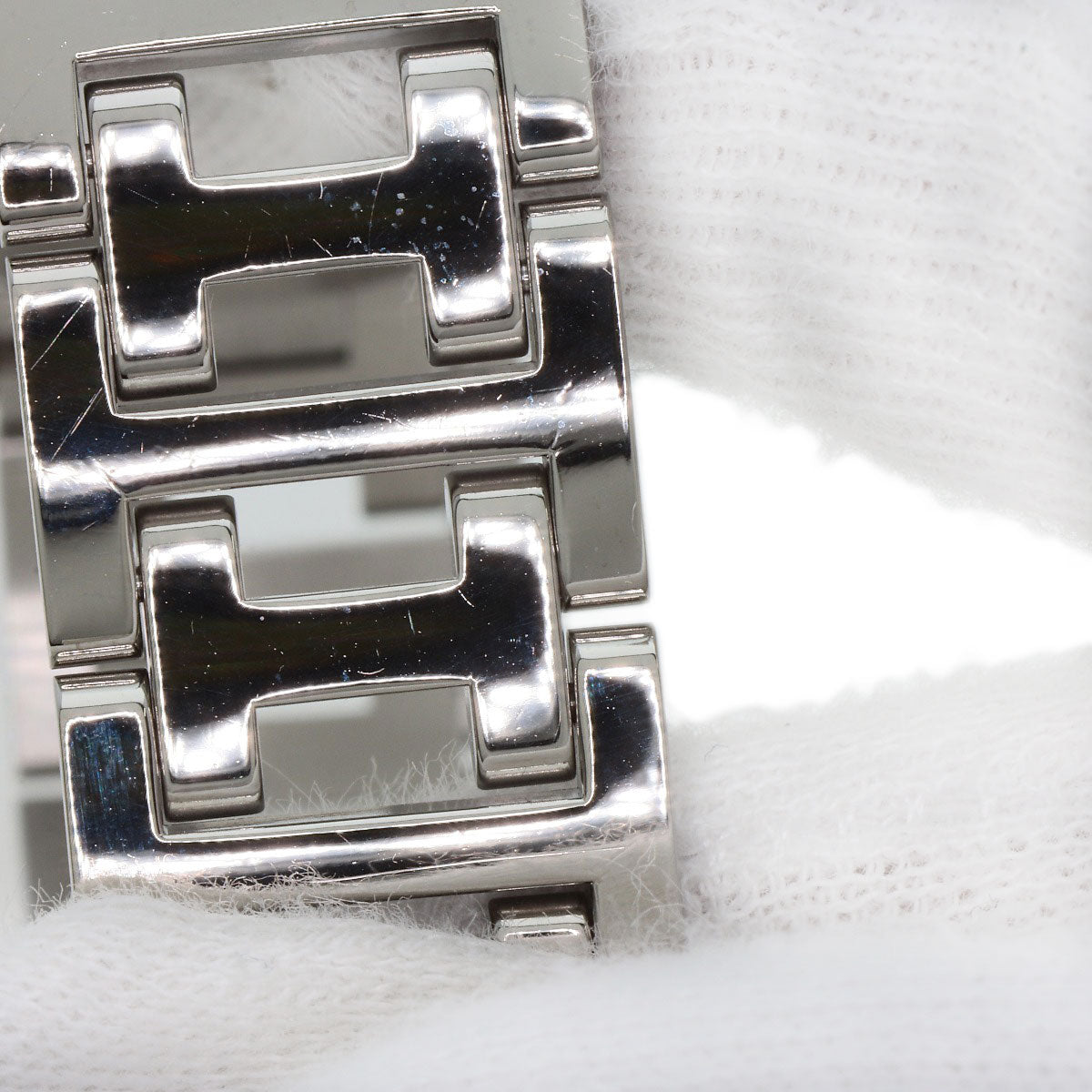 HERMES Watches Quartz CL1.310 Stainless Steel Silver Clipper Chronograph White shell dial