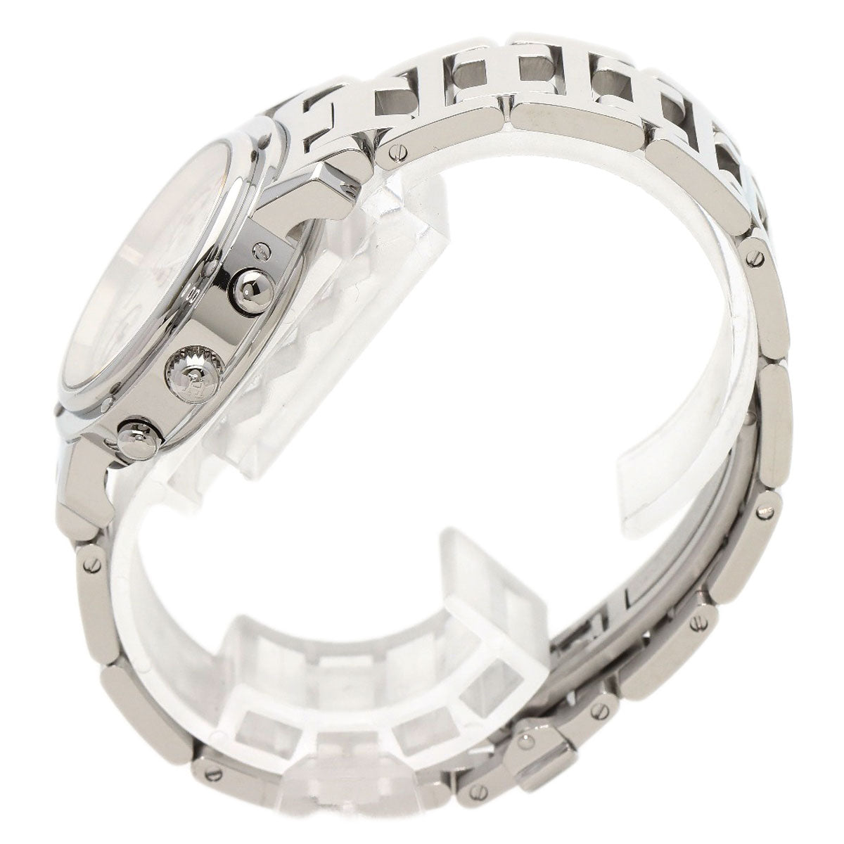 HERMES Watches Quartz CL1.310 Stainless Steel Silver Clipper Chronograph White shell dial