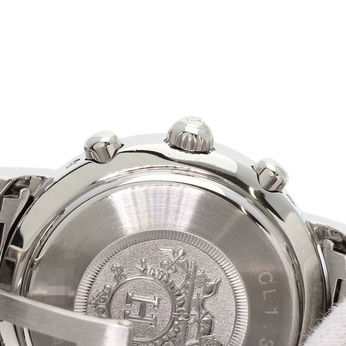 HERMES Watches Quartz CL1.310 Stainless Steel Silver Clipper Chronograph White shell dial