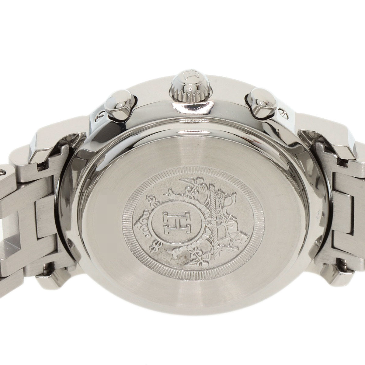 HERMES Watches Quartz CL1.310 Stainless Steel Silver Clipper Chronograph White shell dial