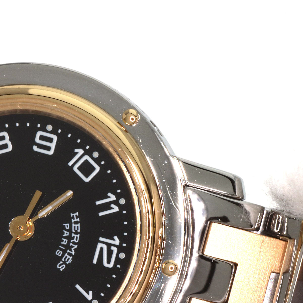 HERMES Watches Quartz CL4.220 Stainless Steel gold Clipper black dial