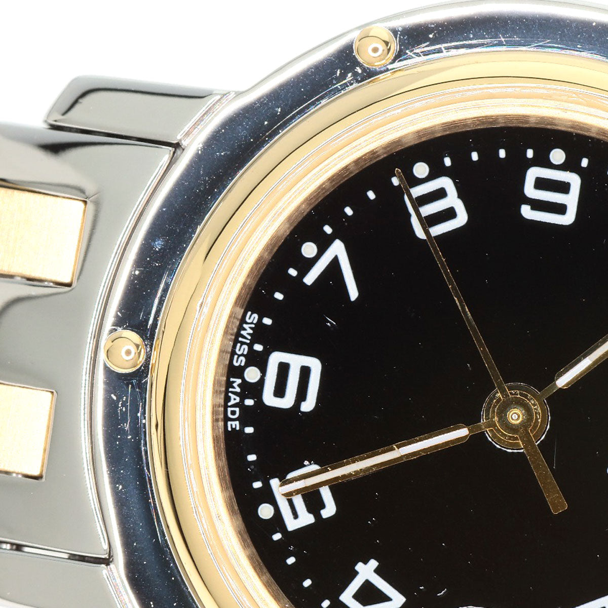 HERMES Watches Quartz CL4.220 Stainless Steel gold Clipper black dial