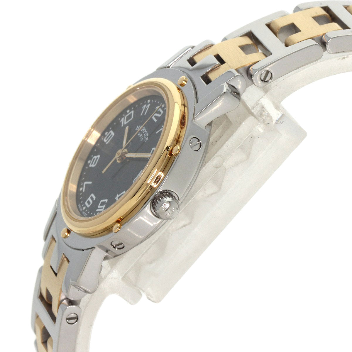 HERMES Watches Quartz CL4.220 Stainless Steel gold Clipper black dial