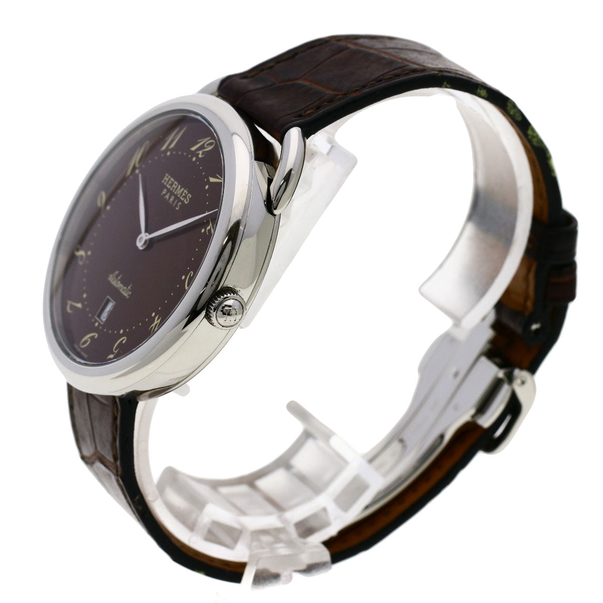 HERMES Watches Mechanical Automatic AR4.810 Stainless Steel Silver Arceau Brown dial