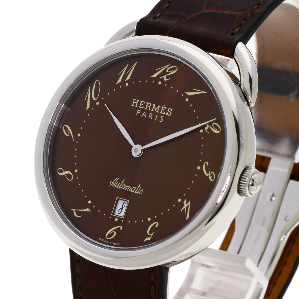 HERMES Watches Mechanical Automatic AR4.810 Stainless Steel Silver Arceau Brown dial