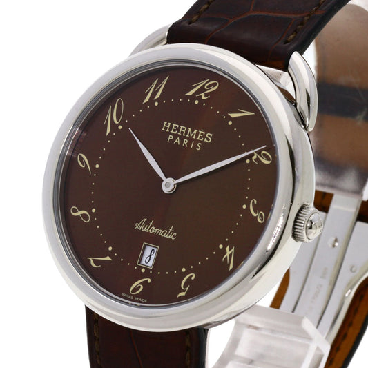 HERMES Watches Mechanical Automatic AR4.810 Stainless Steel Silver Arceau Brown dial