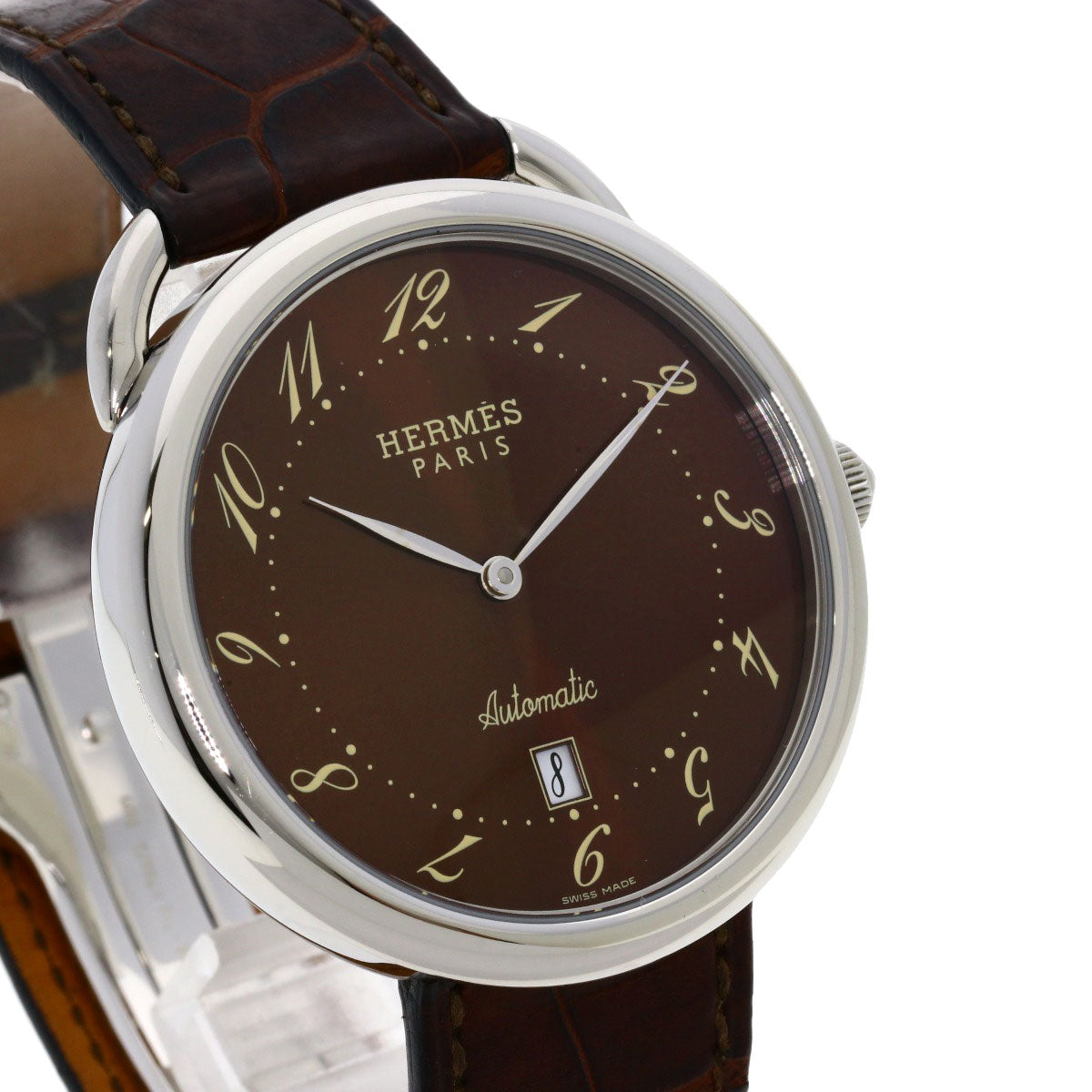 HERMES Watches Mechanical Automatic AR4.810 Stainless Steel Silver Arceau Brown dial