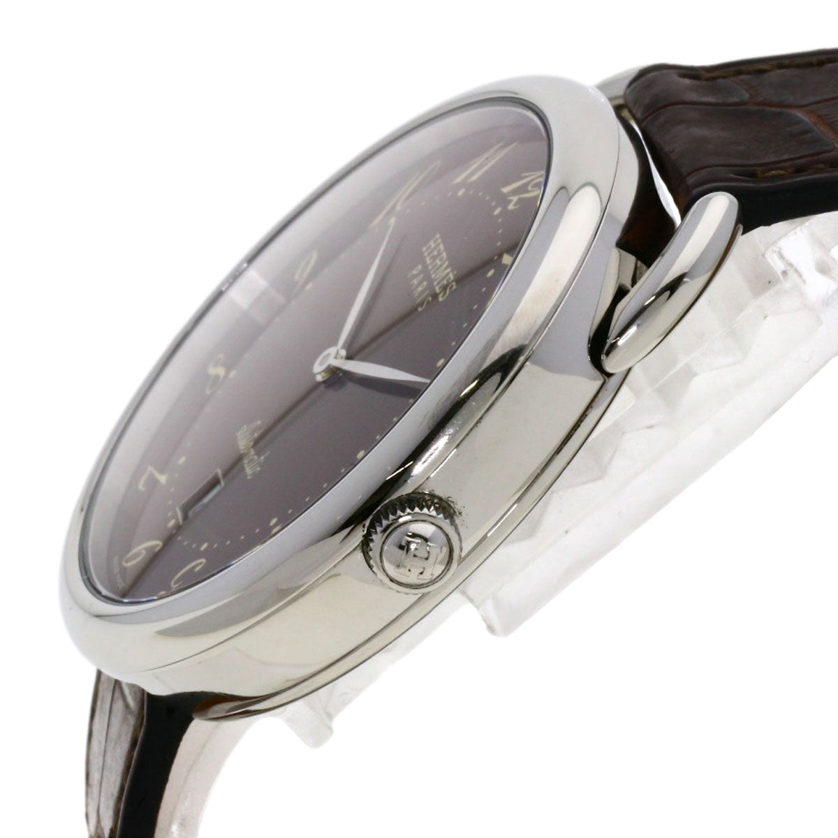 HERMES Watches Mechanical Automatic AR4.810 Stainless Steel Silver Arceau Brown dial