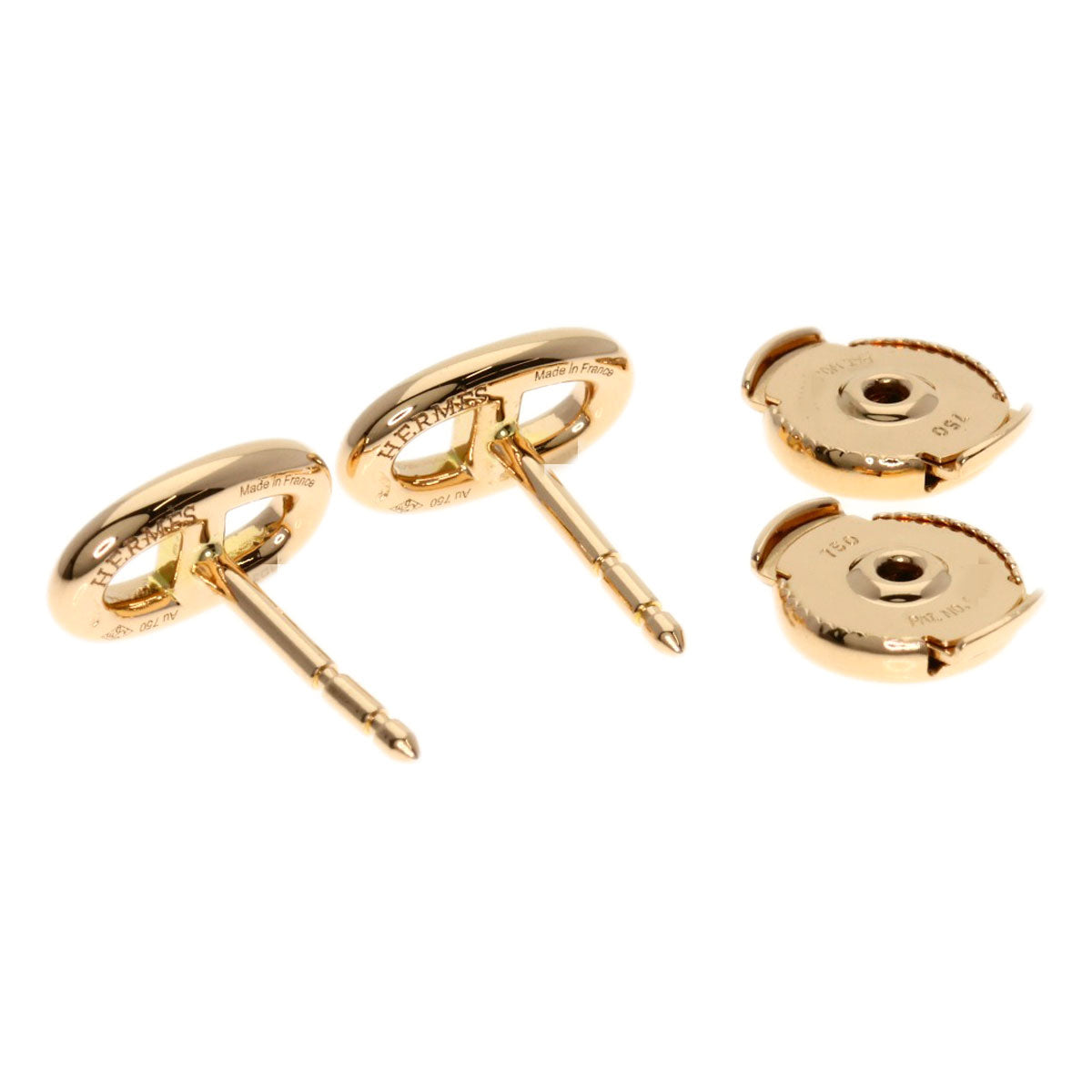 HERMES Pierce 18K Pink Gold gold Chene Dunkle Farandor TPM
