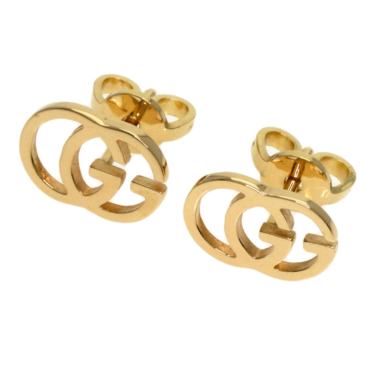 GUCCI Pierce 18K Yellow Gold gold GG running studs