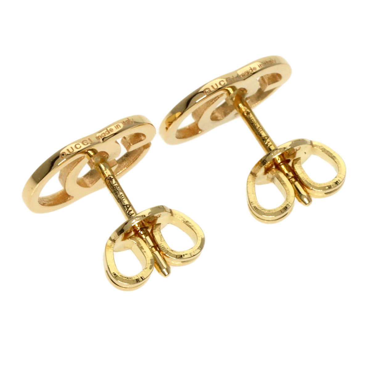 GUCCI Pierce 18K Yellow Gold gold GG running studs