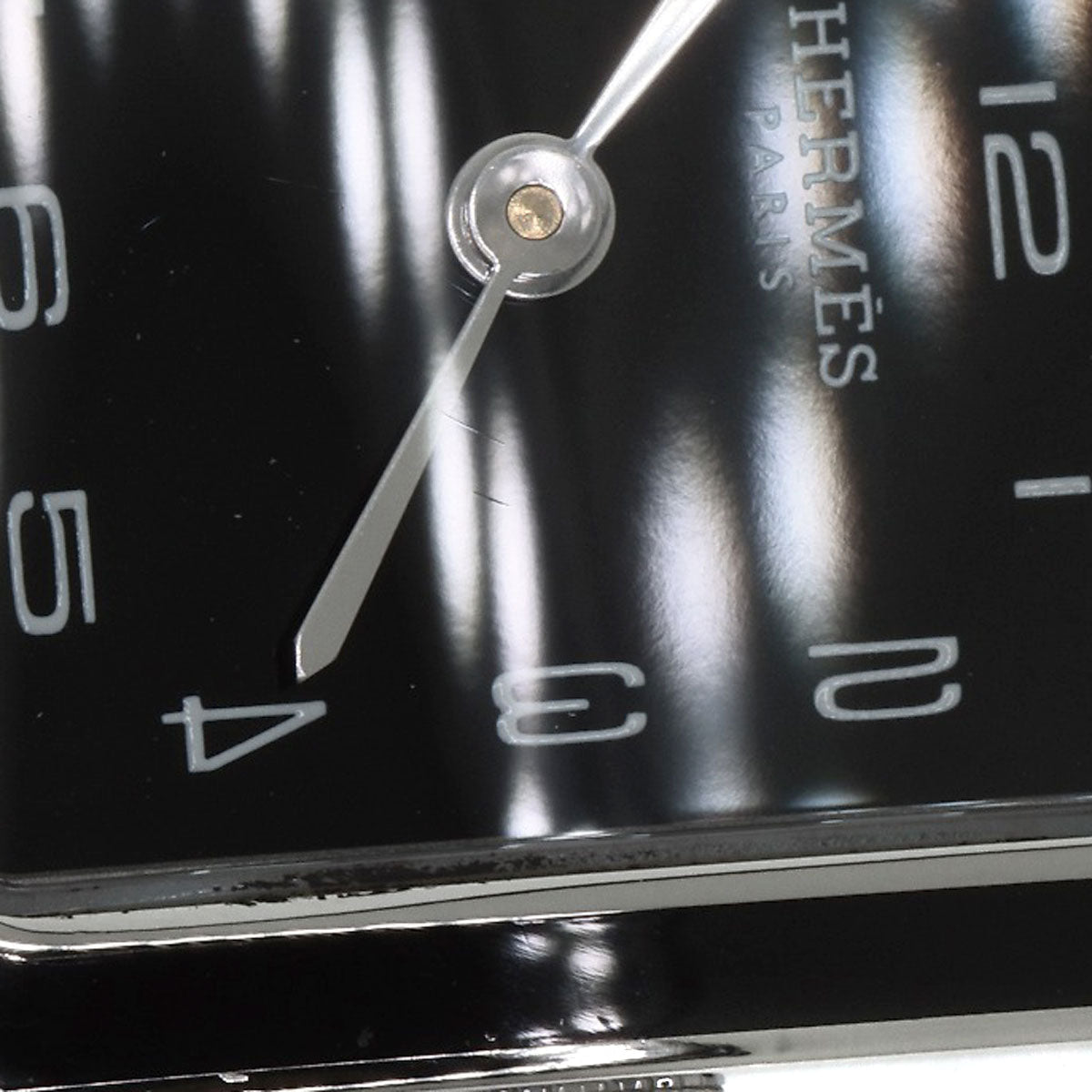 HERMES Watches Quartz HH1.221.336/VB89 Stainless Steel Silver H Watch Double Tour Black Lacquer black dial