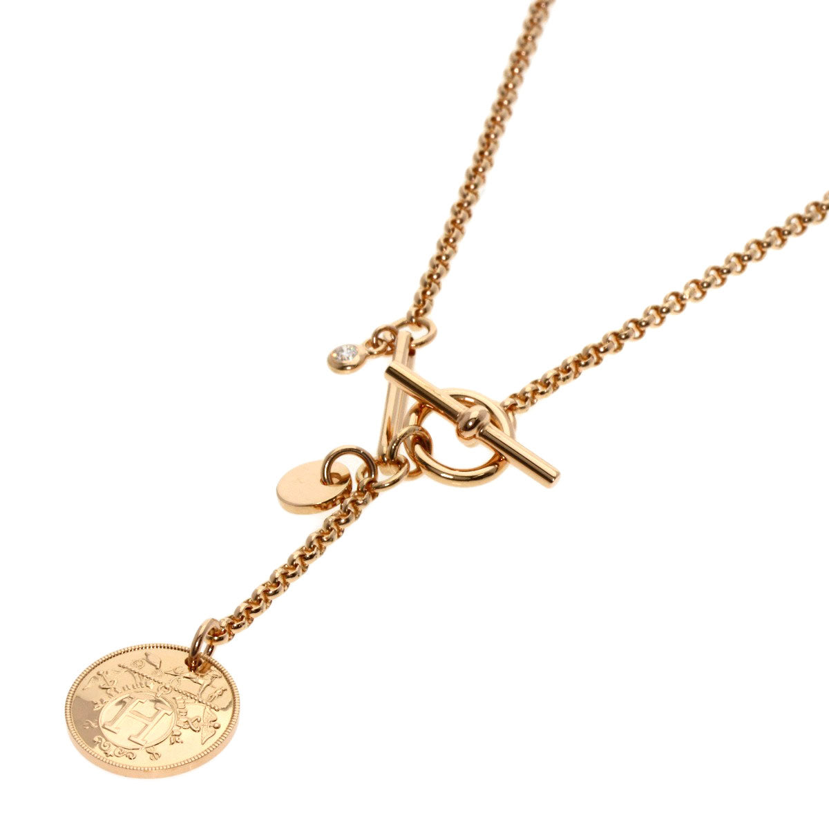 HERMES Necklace 18K Pink Gold gold Exlibris PM