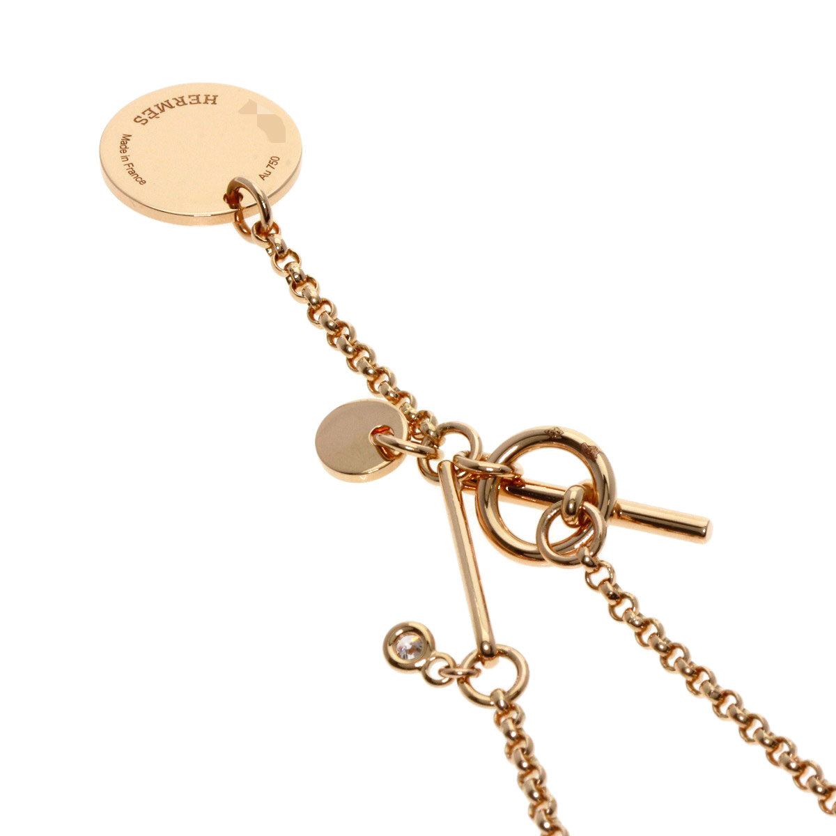 HERMES Necklace 18K Pink Gold gold Exlibris PM