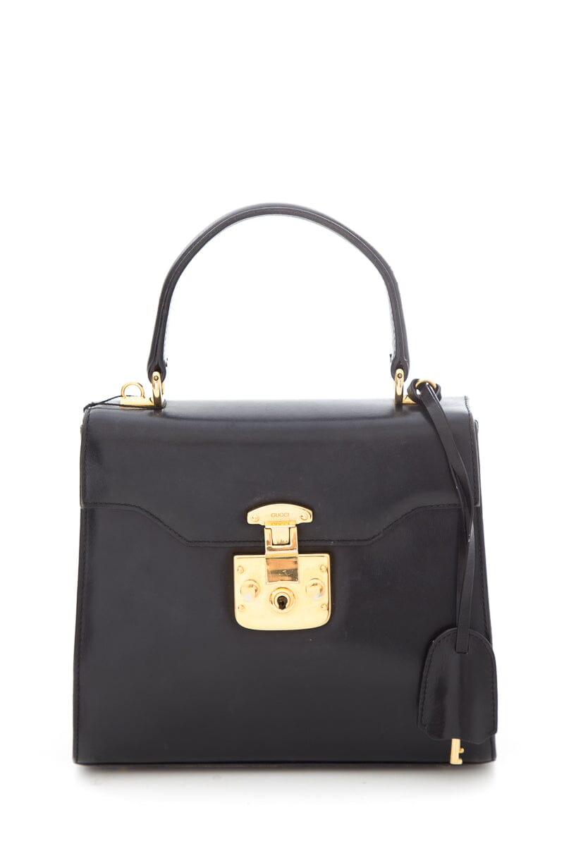 Gucci Midnight Lady Lock Leather Handbag