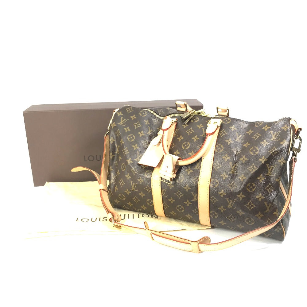 LOUIS VUITTON Boston Duffel bag Ｍ41418 Monogram canvas Brown Travel Bag Shoulder Bag Handbag Keepall bandouliere45