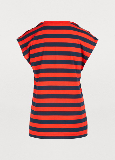 Gucci S/S Striped Pour La Cote D'Azur T-Shirt in Red and Navy
