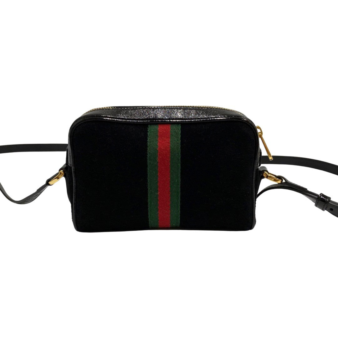 GUCCI Shoulder Bag Suede black Sherry line