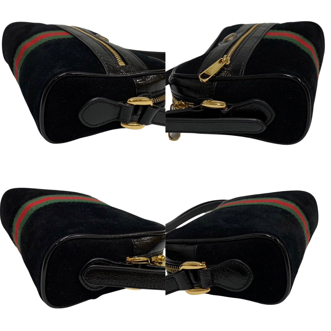 GUCCI Shoulder Bag Suede black Sherry line