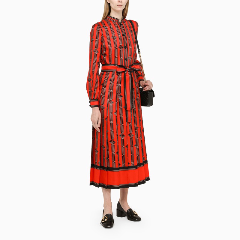 Gucci Orange Printed Silk Chemisier Women