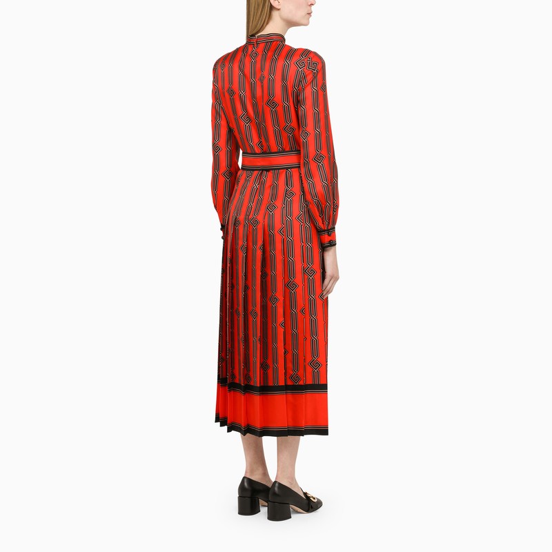 Gucci Orange Printed Silk Chemisier Women