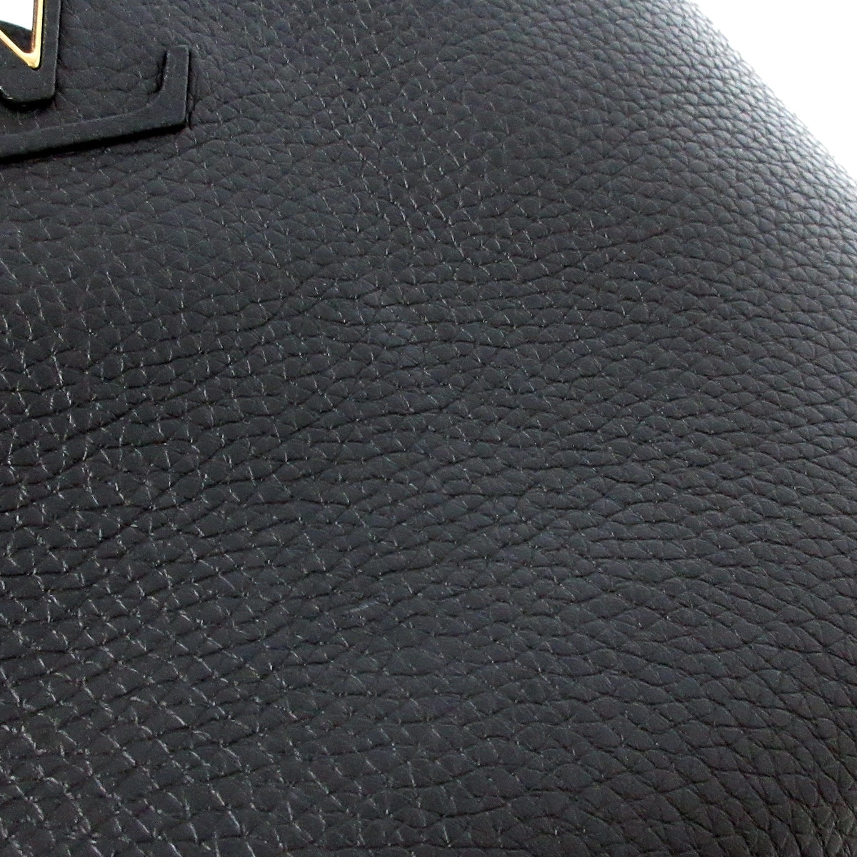 Louis Vuitton Black Leather Capucines handbag bag