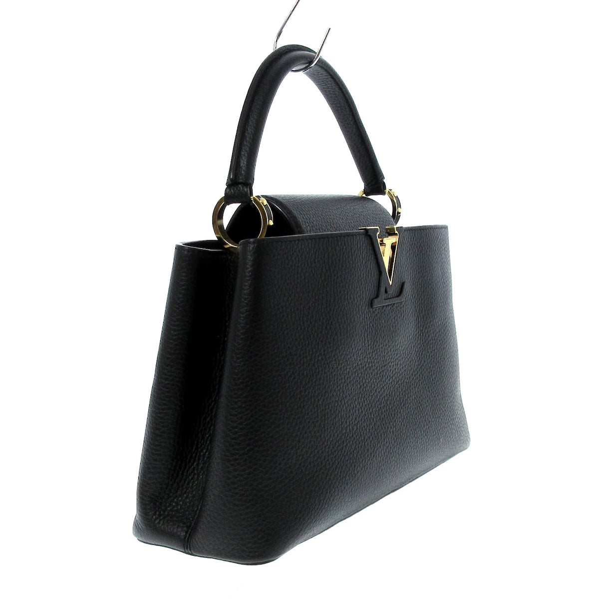 Louis Vuitton Black Leather Capucines handbag bag