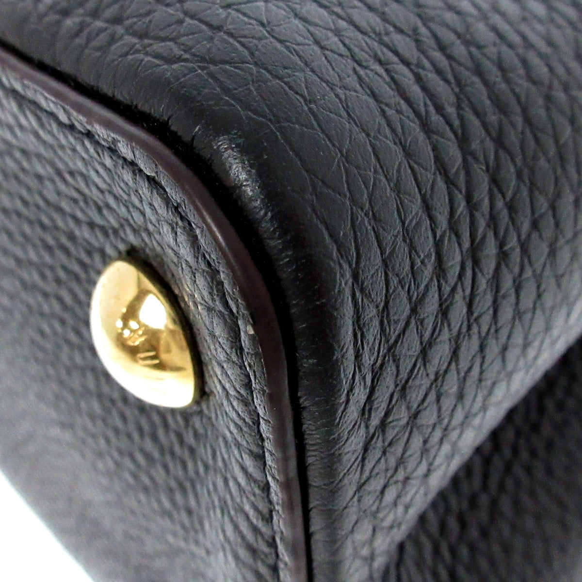 Louis Vuitton Black Leather Capucines handbag bag