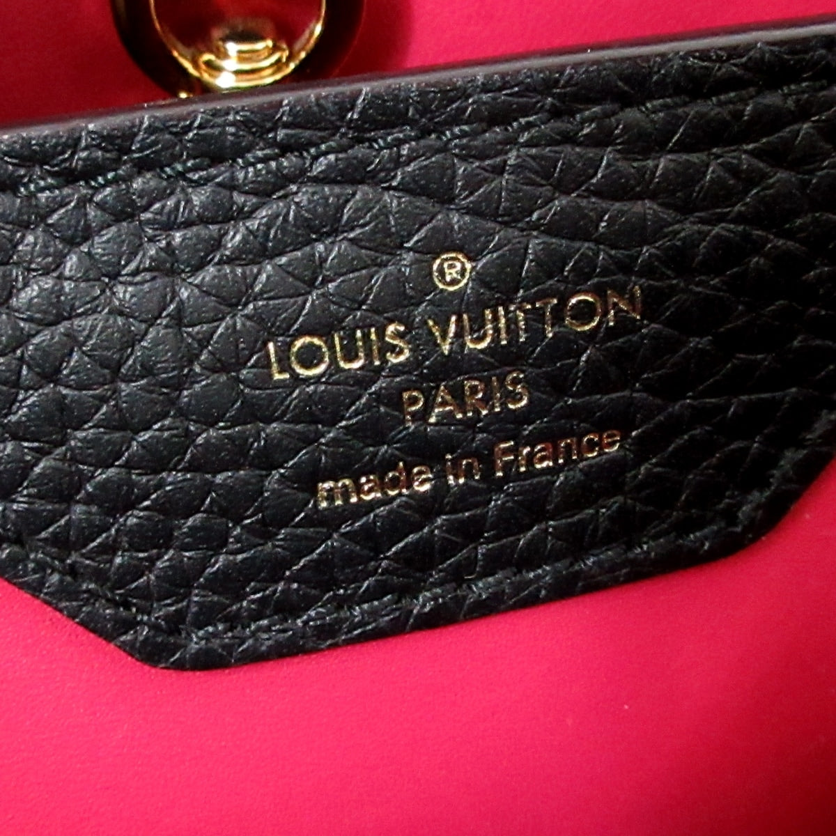 Louis Vuitton Black Leather Capucines handbag bag