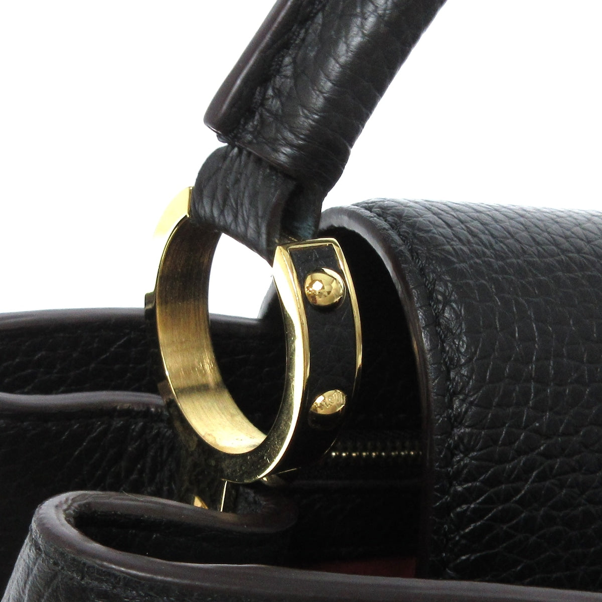 Louis Vuitton Black Leather Capucines handbag bag