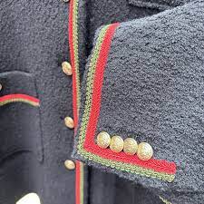 Gucci Soft Tweed Bouclé Black Button Down Coat with Green Red Web