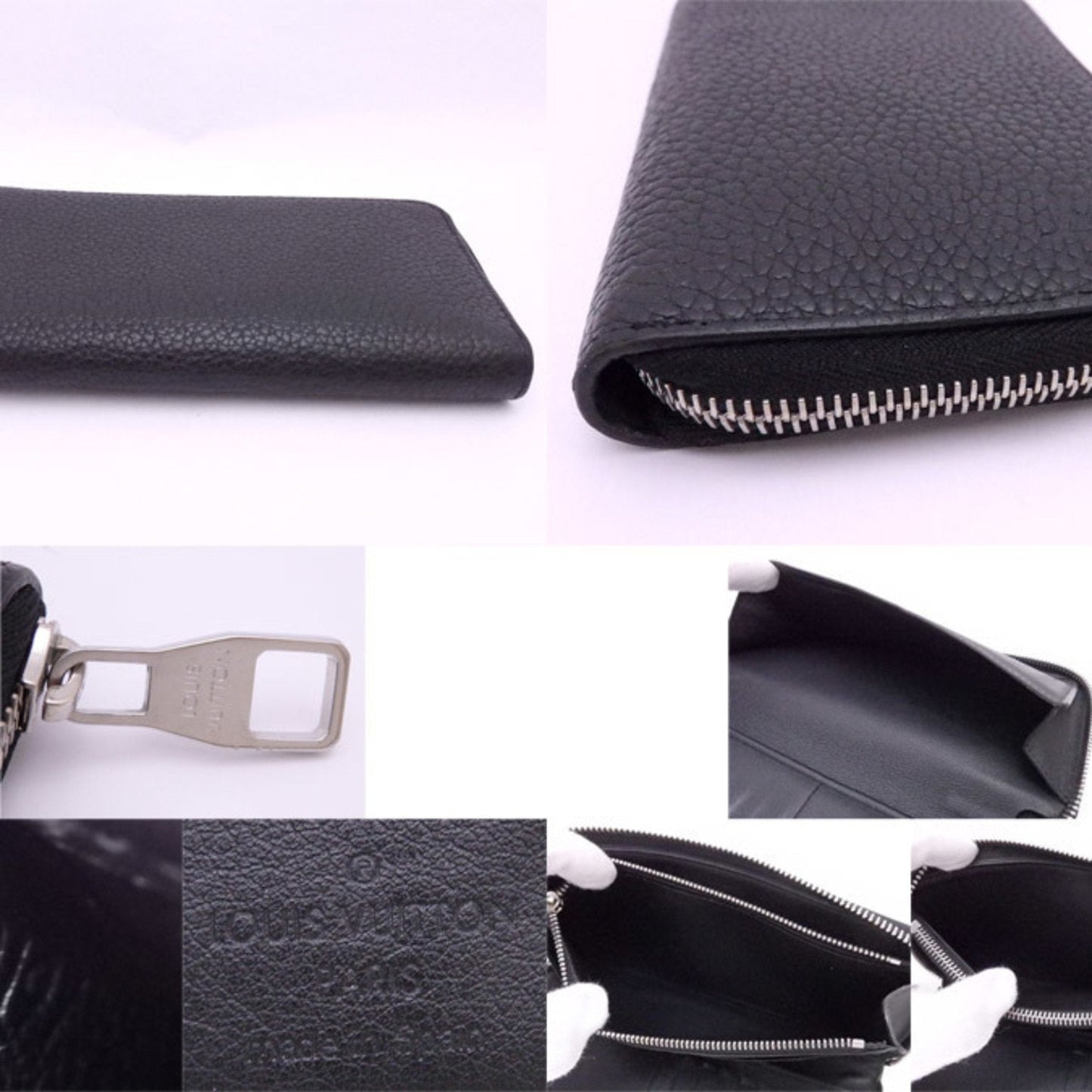 Louis Vuitton Black Leather Zippy Wallet Vertical wallet accessories