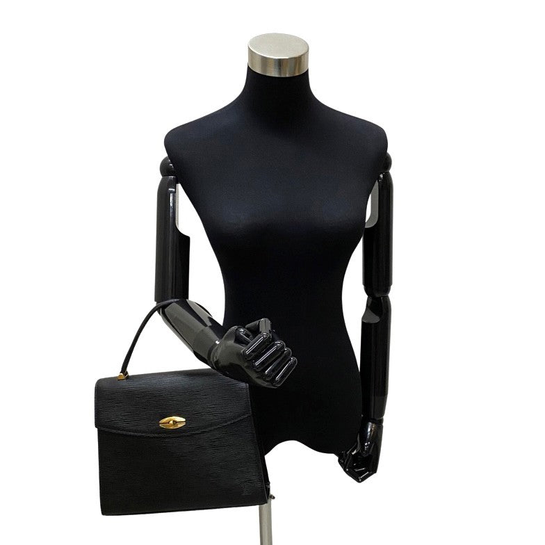LOUIS VUITTON Handbag Epi Leather black Epi Malesherbes