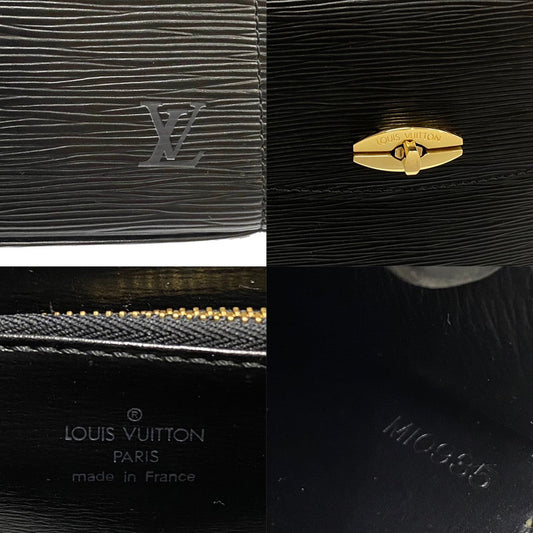 LOUIS VUITTON Handbag Epi Leather black Epi Malesherbes