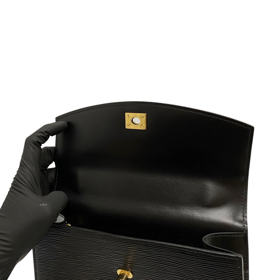LOUIS VUITTON Handbag Epi Leather black Epi Malesherbes